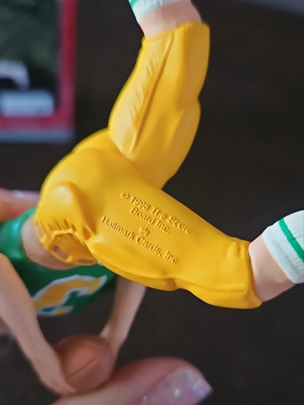 Hallmark Keepsake Joe Montana Ornament - Green & Gold NOTRE DAME Uniform